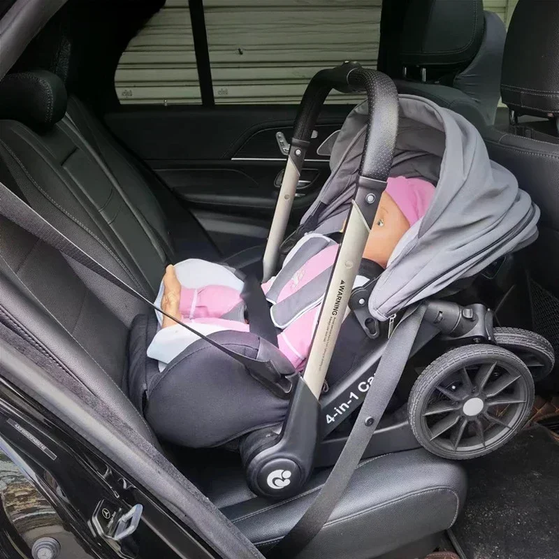 Estoque da ue novo carrinho de bebê multifuncional 4 em 1 dobrável com assento de carro carrinho de bebê portátil 3 em 1 frete grátis