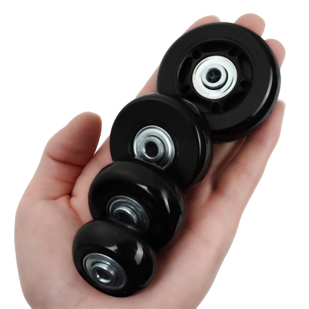 1 par de rodas de substituição para bagagem de viagem, peças de mala, eixos dia.40mm/45mm/50mm/60mm