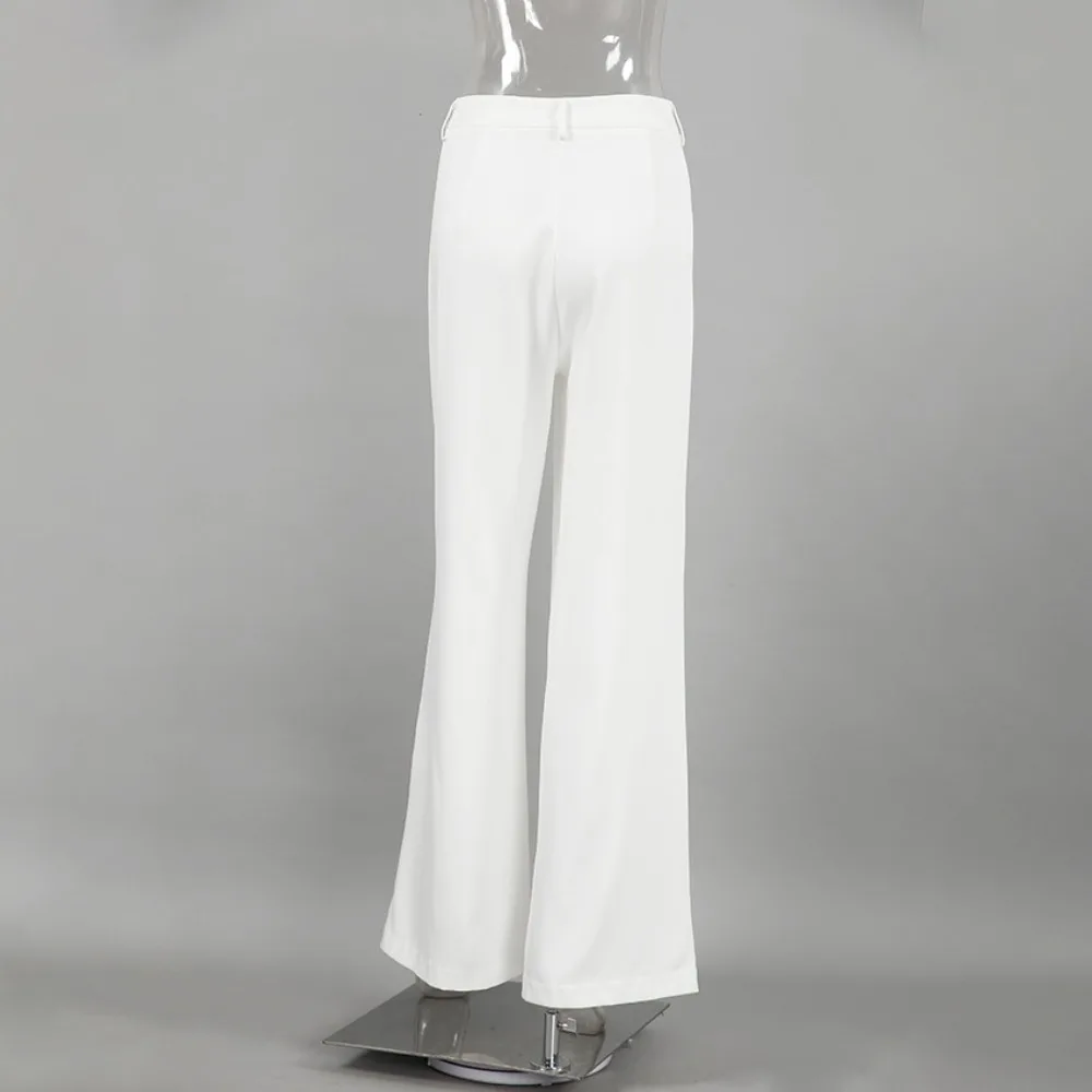 Light Luxury White Women Wide Leg Pants Spring and Autumn Temperament Versatile Commuting Leisure High Waist Straight Leg Pants