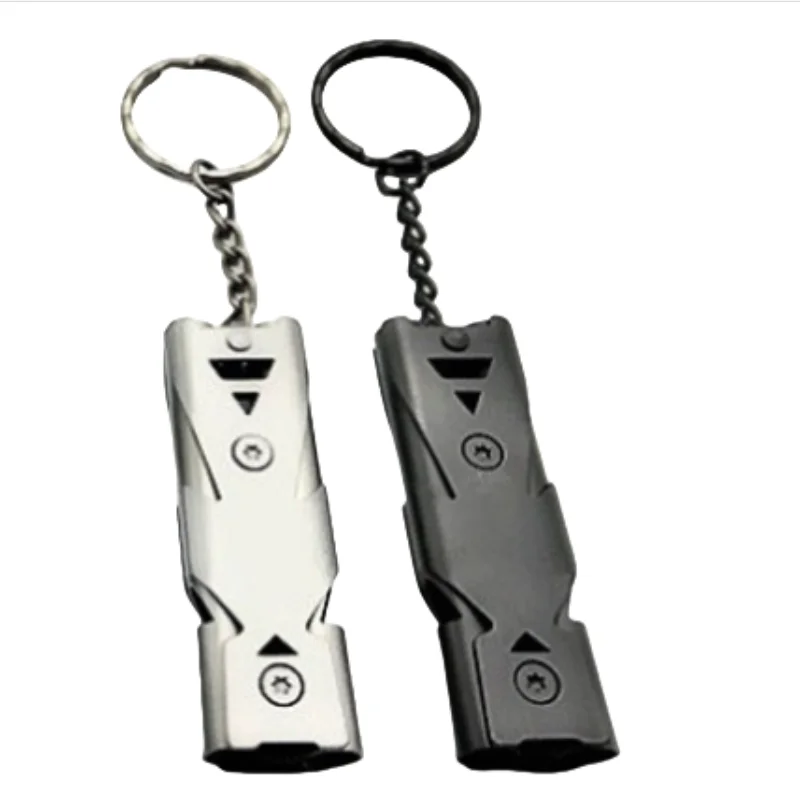 Double Pipe Whistle Pendant Keychain High Decibel Portable Outdoor Survival Emergency Camping Tool Multifunction Whistle 1PC