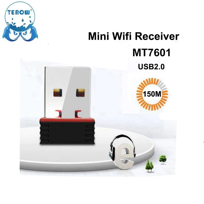 TEROW 150Mbps tarjeta de red MT7601 Mini adaptador Wifi inalámbrico 2,4G WLAN USB2.0 2dBi para tableta/PC/TV Box/CCTV/escritorio