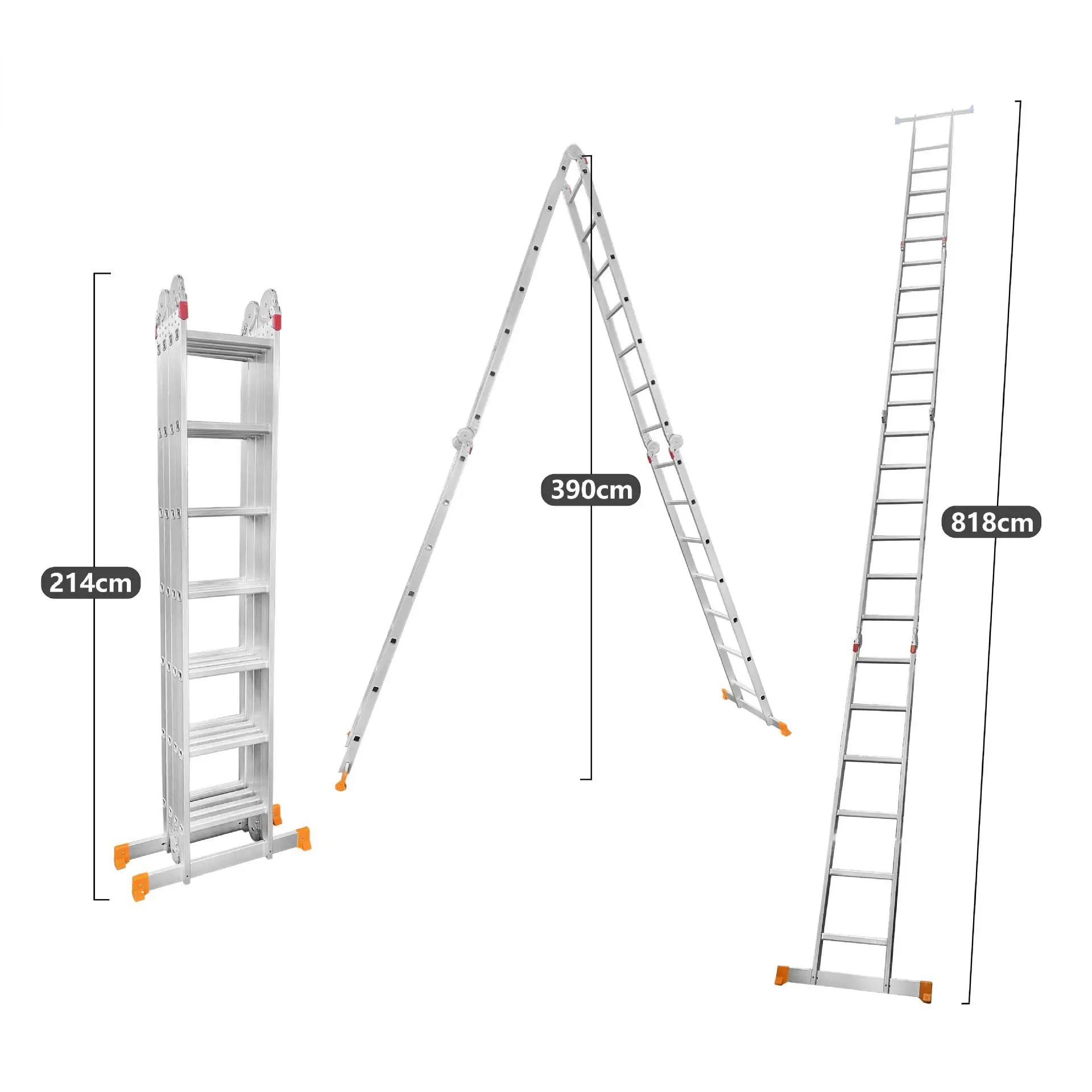 Modern Aluminum Multi-Position Telescoping Scaffold Extension Folding Combination Ladder Stool Structure Industrial-Grade