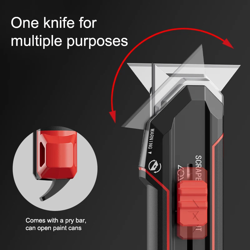 Multifunctional Utility Knife Transforms into Scraper Industrial Alloy Material Cutting Tool Household Electrician Glue Knives