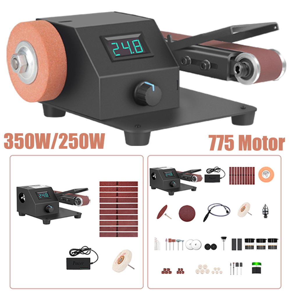 350 W/250 W Mini Bandschleifer Elektrische Schleifen Polieren Schleifmaschine 775 Motor Stufenlose Geschwindigkeit Multifunktions-Schleifwerkzeug-Set