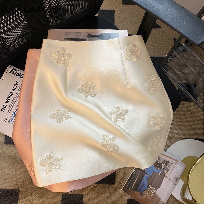 Temperament Frauen Rock Hohe Taille A-line Jupe Mode Perlen Vintage Saia Koreanische Mini Röcke 2025, Faldas Mujer De Moda 27r897