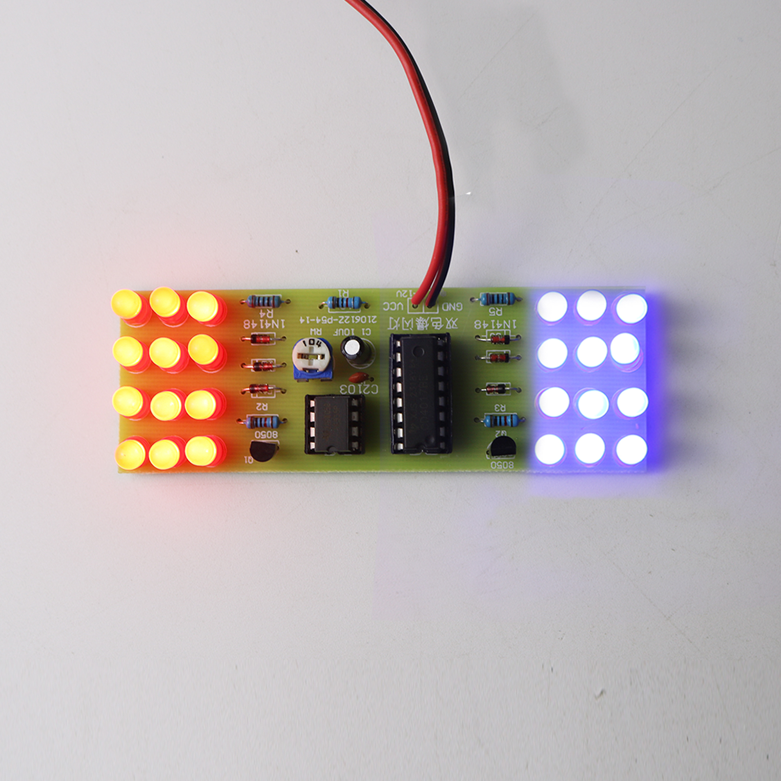 Ne555 cd4017 LED elektronische Lichter Kits rot blau zweifarbig DIY Kit Strobe elektronische Anzug Blinklichter Komponenten DIY