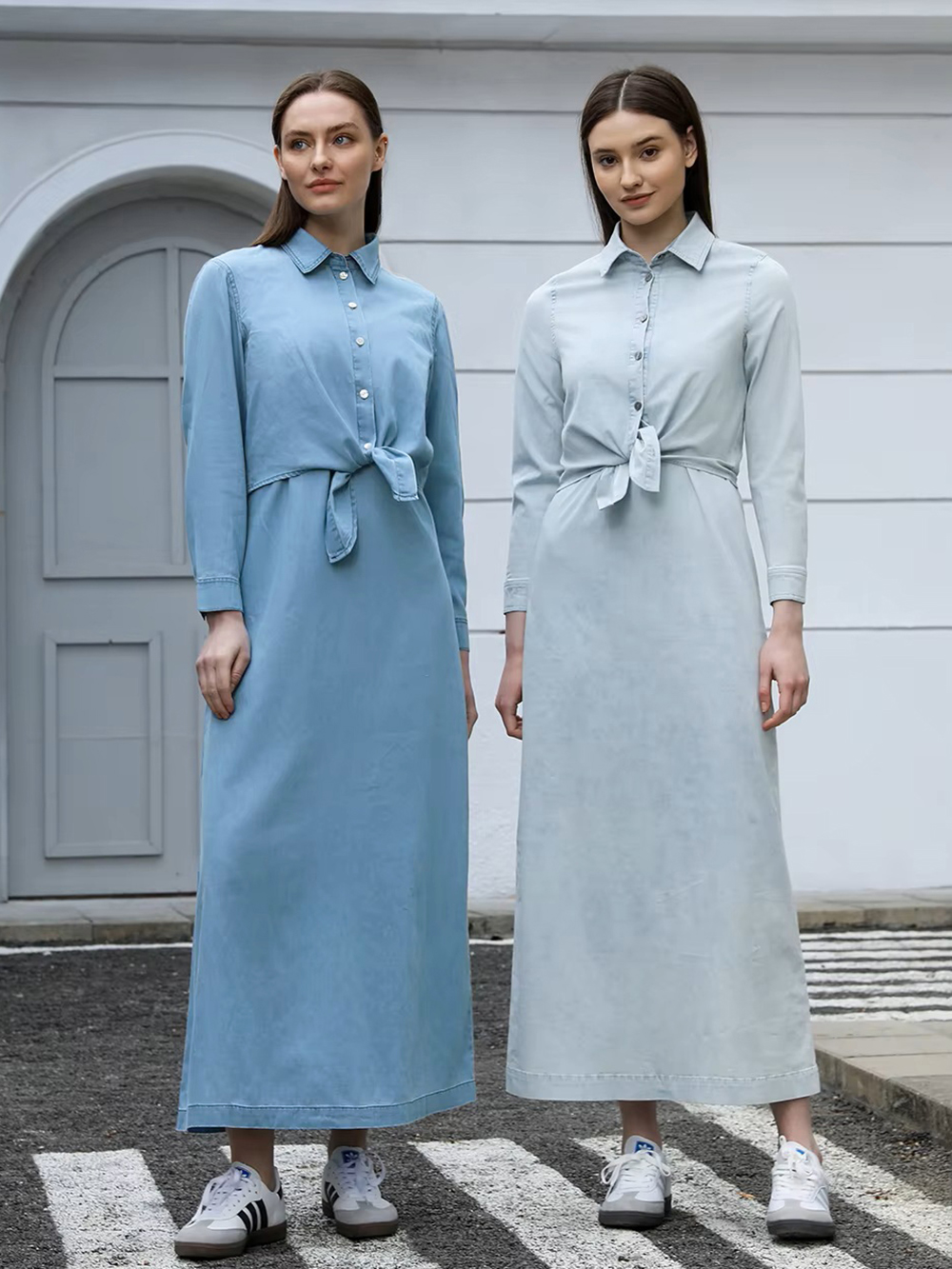 AP SS25 Women Lightweight Denim Wrap Blouse & Slip Dress