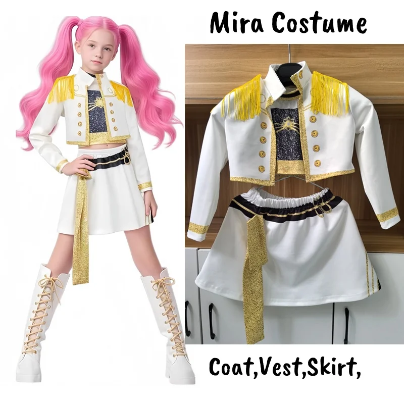K-POP デーモンハンターズ ゾーイ ルミ ミラ コスチューム ファンシードレス コスプレ バーチャルアイドル 映画コスプレ 女の子用 ハロウィン カーニバル