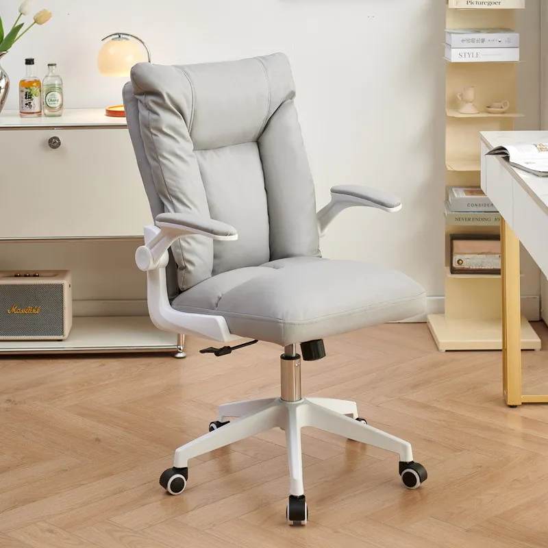 An office chair paired with a simple solid wood vanity chair – the passion and elegance of office workers