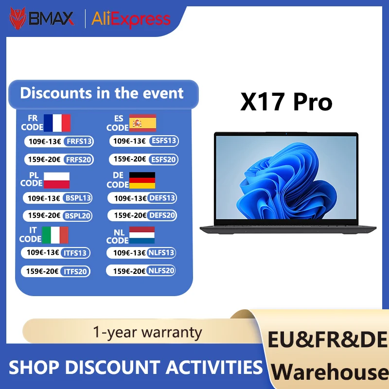 BMAX X17 Pro2025 gaming laptop AMD Ryzen 7 7730U32GB memory 1TB SSD 15.6-inch ultrabook Bluetooth 5.4 Windows 11 Pro