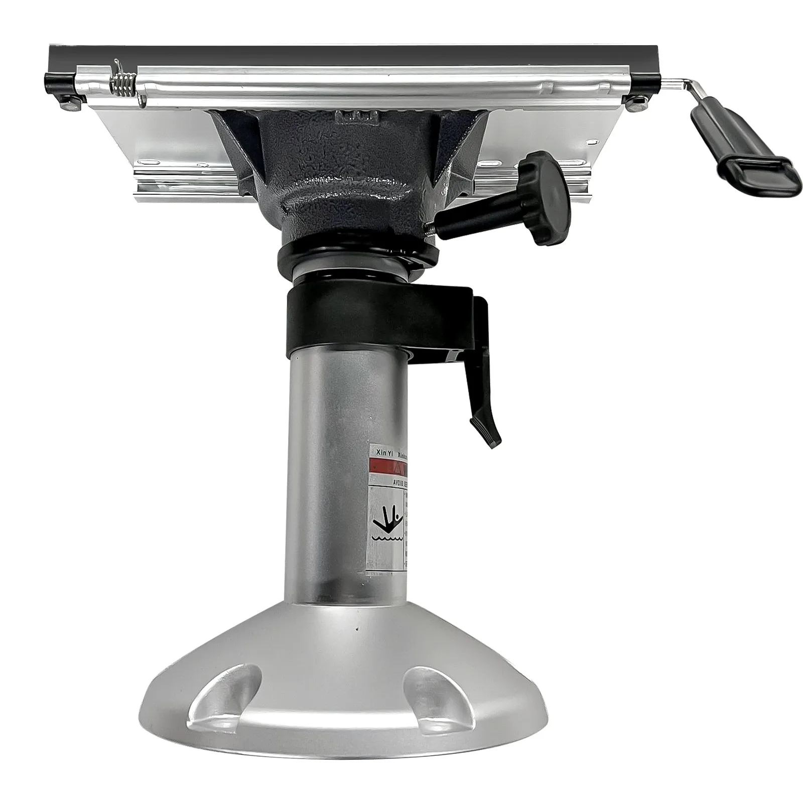 Base de soporte de Pedestal para asiento de barco de aleación de aluminio marino, deslizamiento ajustable o eje giratorio, absorción de impacto, 18 "-24"