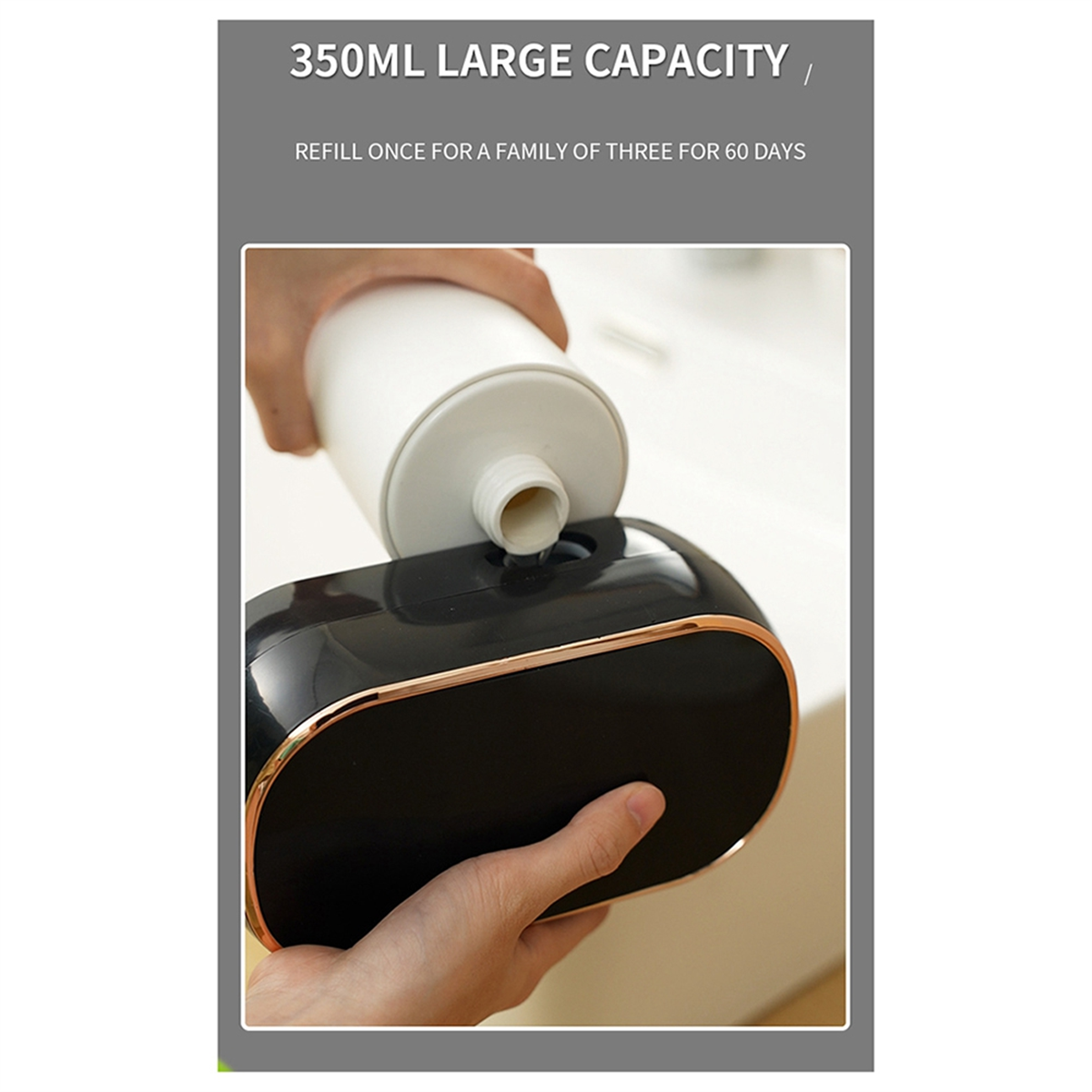 BABQ センサーソープディスペンサー 自動泡ハンドウォッシュディスペンサー 壁掛け液体ソープディスペンサー 浴室用 キッチン ホワイト