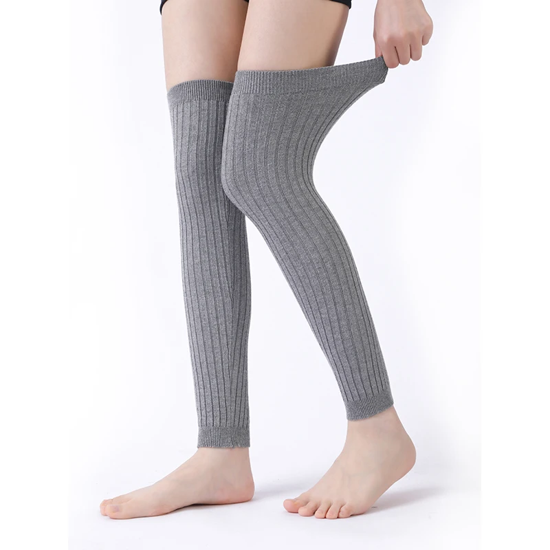 女性用ニーハイソックス,ソックス,無地,ニット100%,コットン,フリル付き,春と秋用