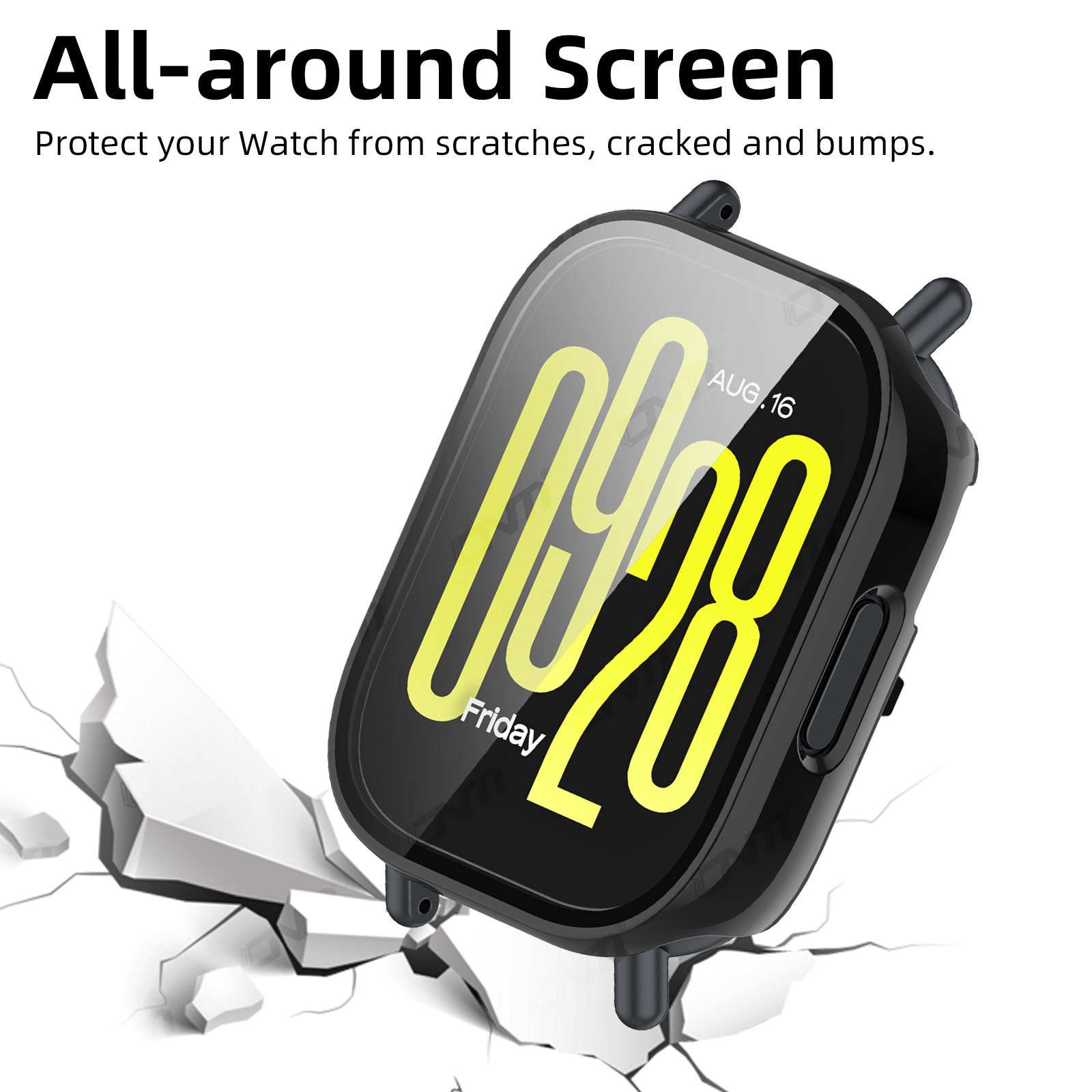 Case for Redmi Watch 5 Active/Lite Tempered Glass Screen Protector&Hard PC Protective Bumper for Redmi Watch5 Cover Accessories