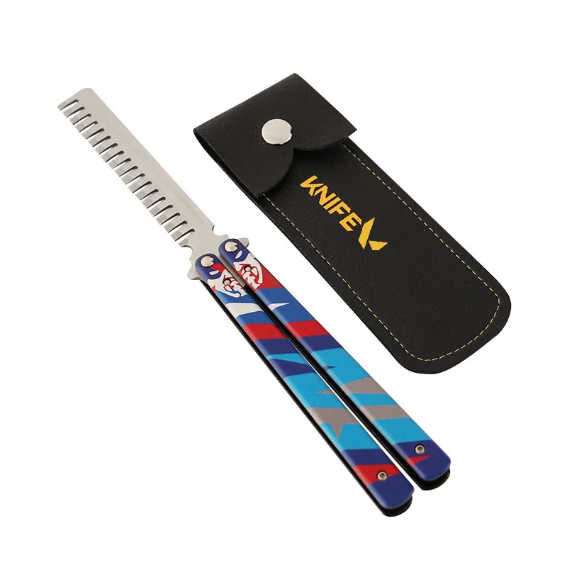 Valorant Weapon Yoru's Stylish Butterfly Comb Melee Game Peripheral 23cm Metal Balisong Trainer Model Weapon Gifts Toys for Boys