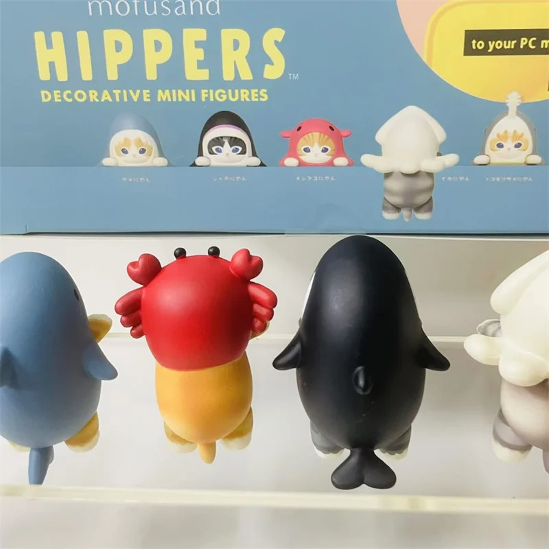 Mofusand-子供向けのミニアニメ猫サメフィギュア、エンジェルヒッパーブラインドボックス、ファン向けの高品質ブラインドボックス、クリスマスと誕生日のギフト、2024