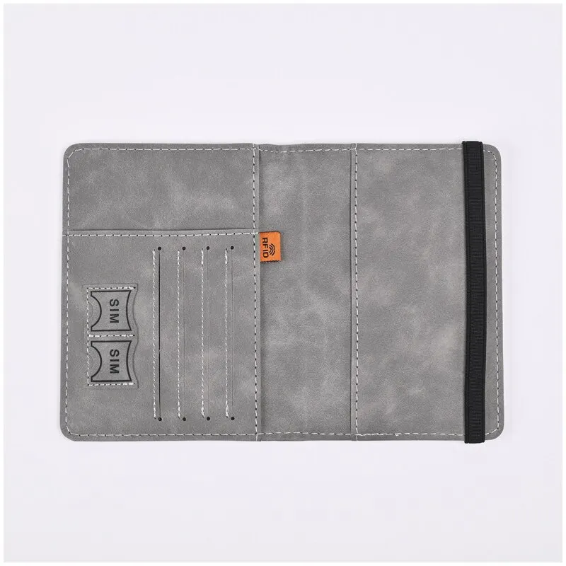 Portafoglio da uomo in pelle PU Porta passaporto da viaggio Porta carte Accessori da viaggio maschili Porta passaporto Porta biglietti da visita Portafoglio