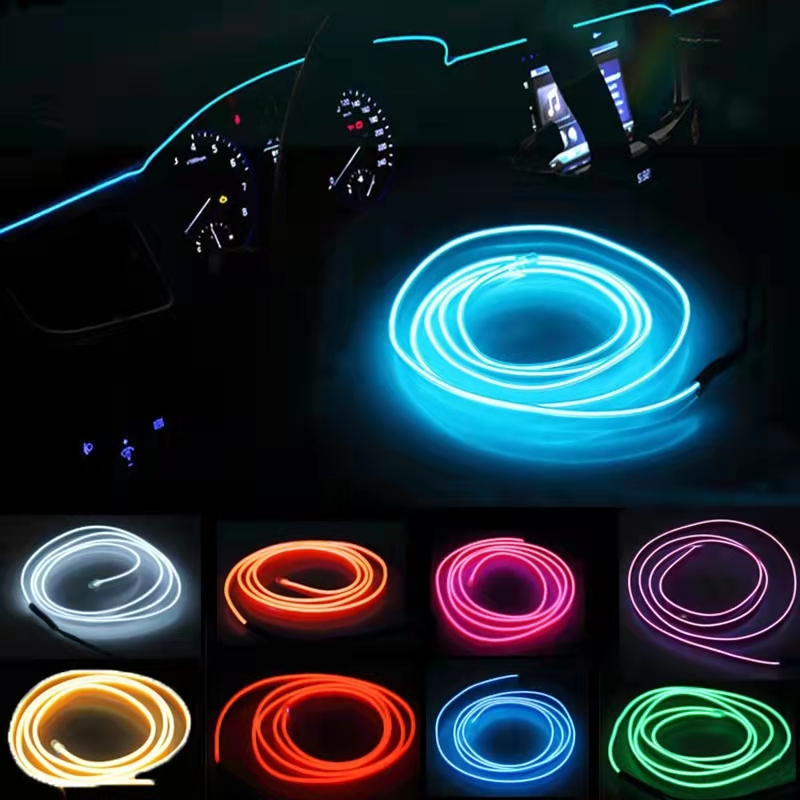 Ambiento de coche El cable LED USB Flexible neón luces interiores montaje RGB luz para decoración automotriz accesorios de iluminación