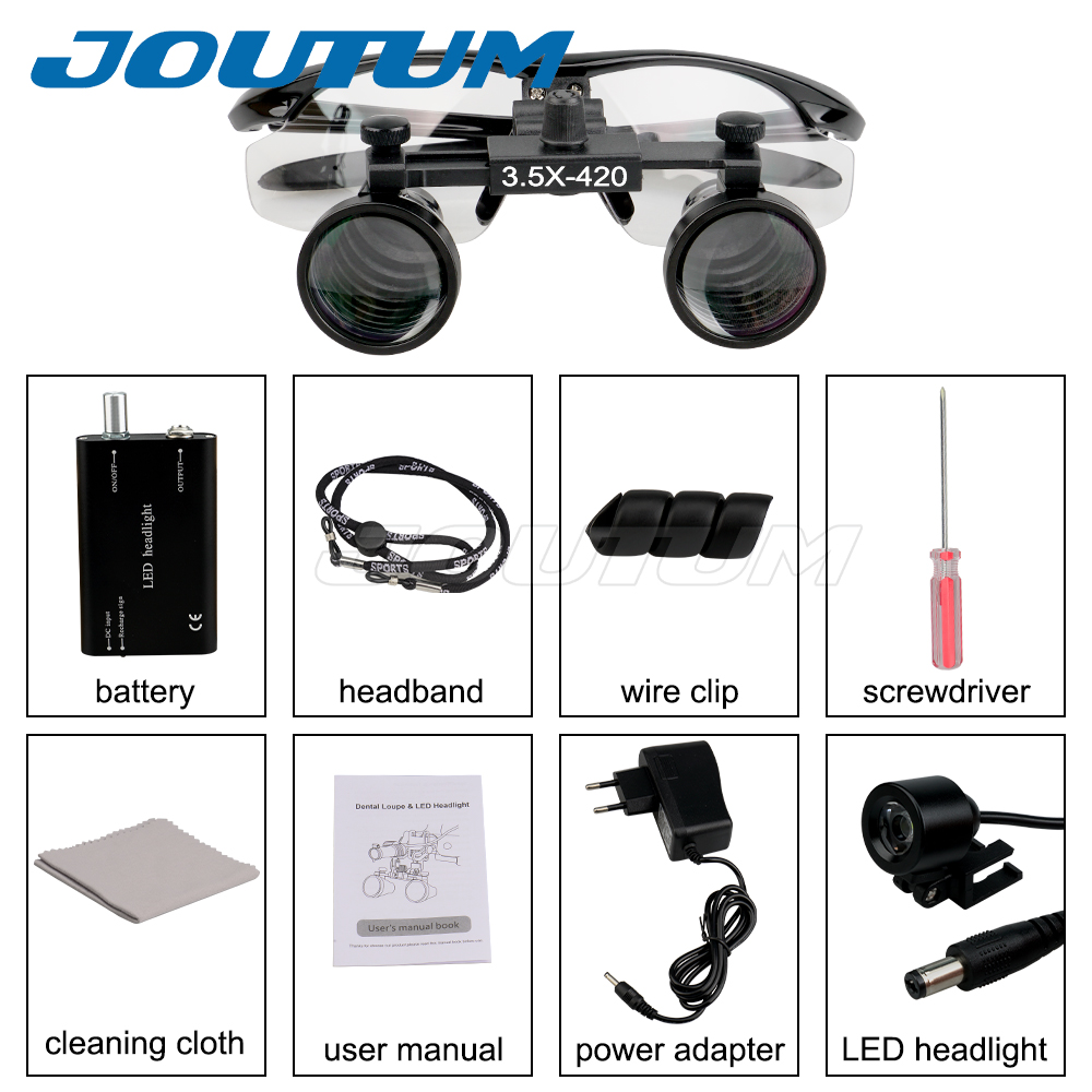Lupa Dental Binocular con aumento de 3,5x/2,5x, lupa quirúrgica para cirugía con faro, luz LED, lámpara de lupa para operación médica