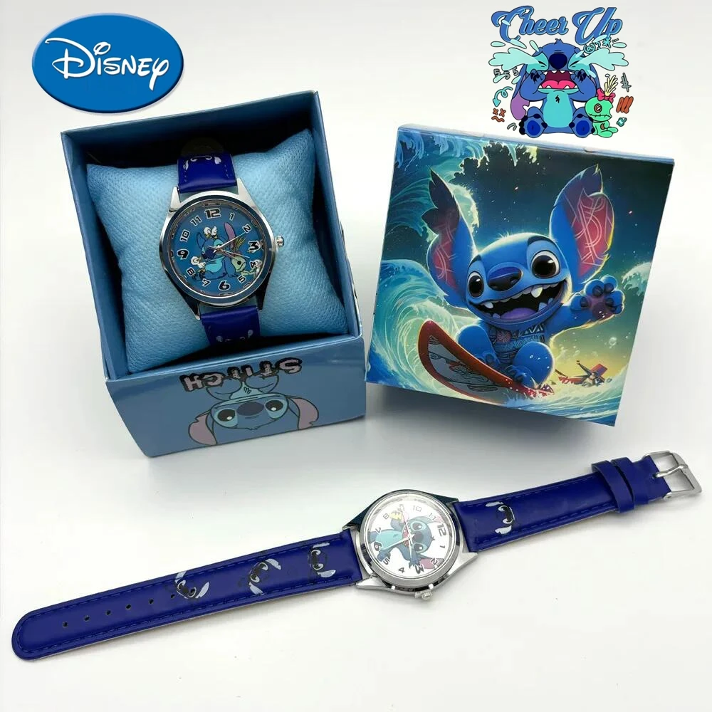Disney stitch relógio caixa cega caixa de presente ponteiro relógio quartzo crianças caixa presente relógio meninas kawaii ponto caixa relógio presente aniversário