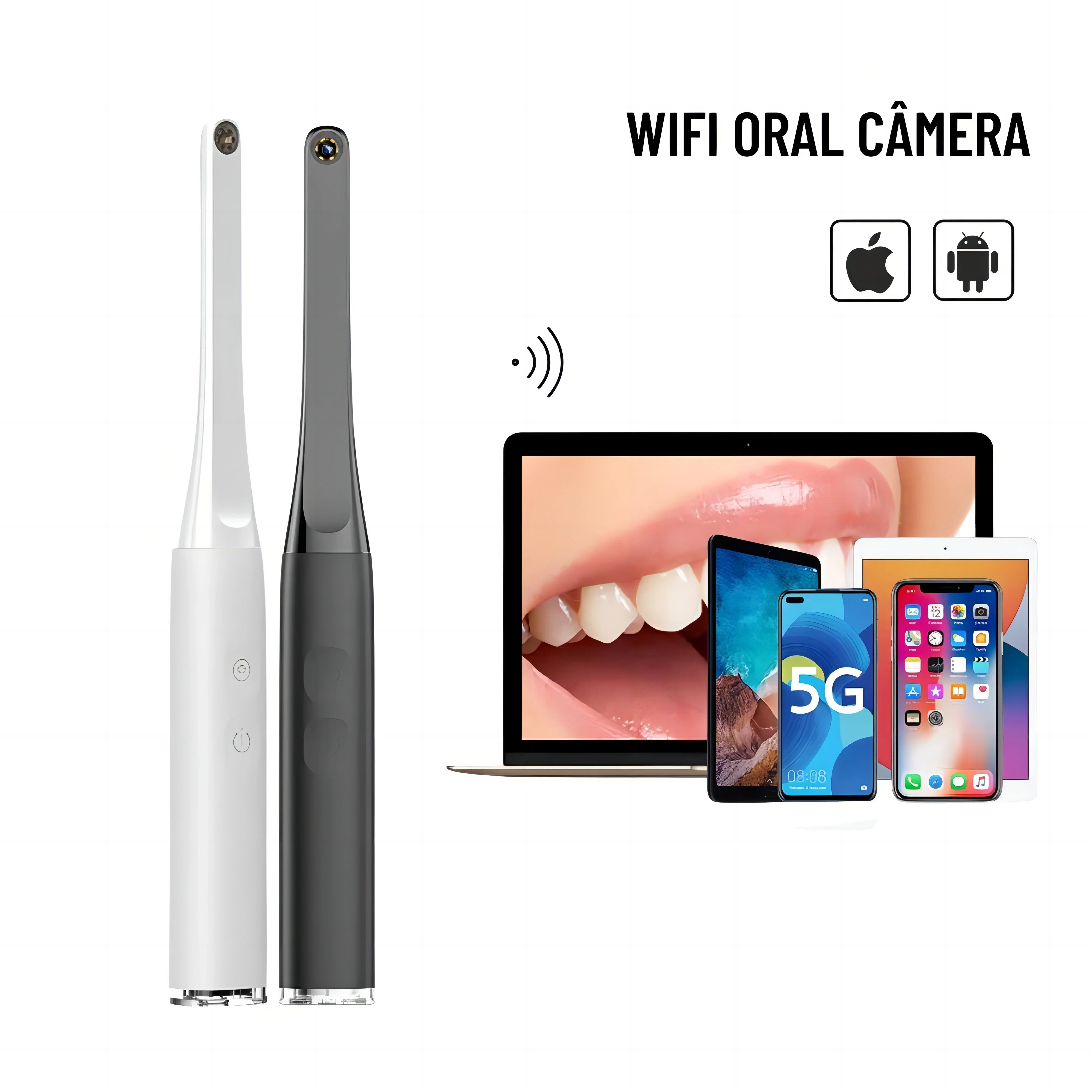 Cámara Visual inalámbrica HD 1080P 2 megapíxeles para IOS Android Mac examen de piel Intraoral Kit de herramientas para el hogar de ancianos