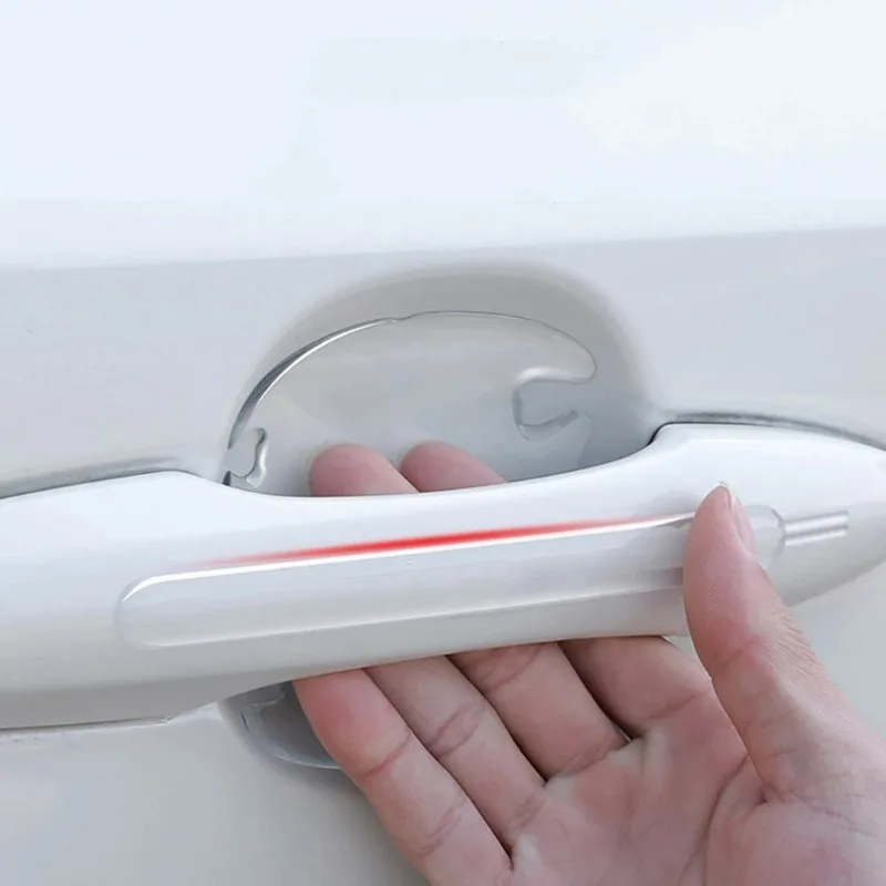 4/8 pçs tira protetora transparente do carro espelho retrovisor porta anti-colisão adesivos invisível claro auto corpo protetor tira