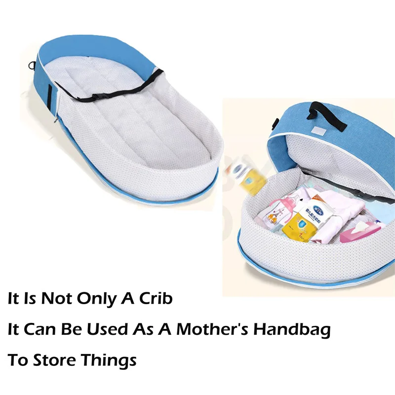 Cuna para cama de bebé, cómoda cama media plegable antisalpicaduras con mosquitera, colchón cómodo, cuna de viaje para acampar en recién nacido
