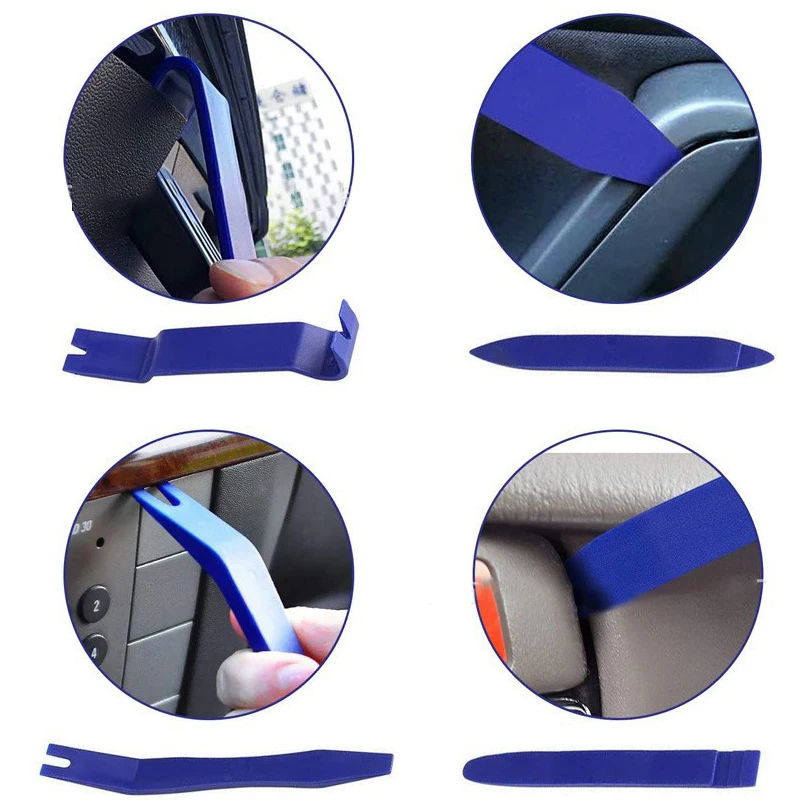 Juego de extracción de Panel de coche, 5 uds., multifuncional, sin arañazos, Panel de desmontaje y Audio, Kit de herramientas de extracción de embellecedor de puerta de coche, azul