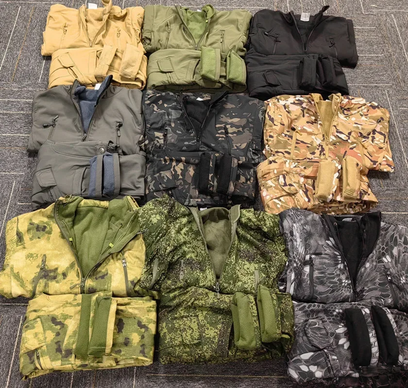 Herren-Softshell-Jacken mit Reißverschluss, taktische wasserdichte Winter-Windjacke, Übergröße, Herren-Kapuzenmantel, Nylon-Bomber-Fleece-Pulloverjacke