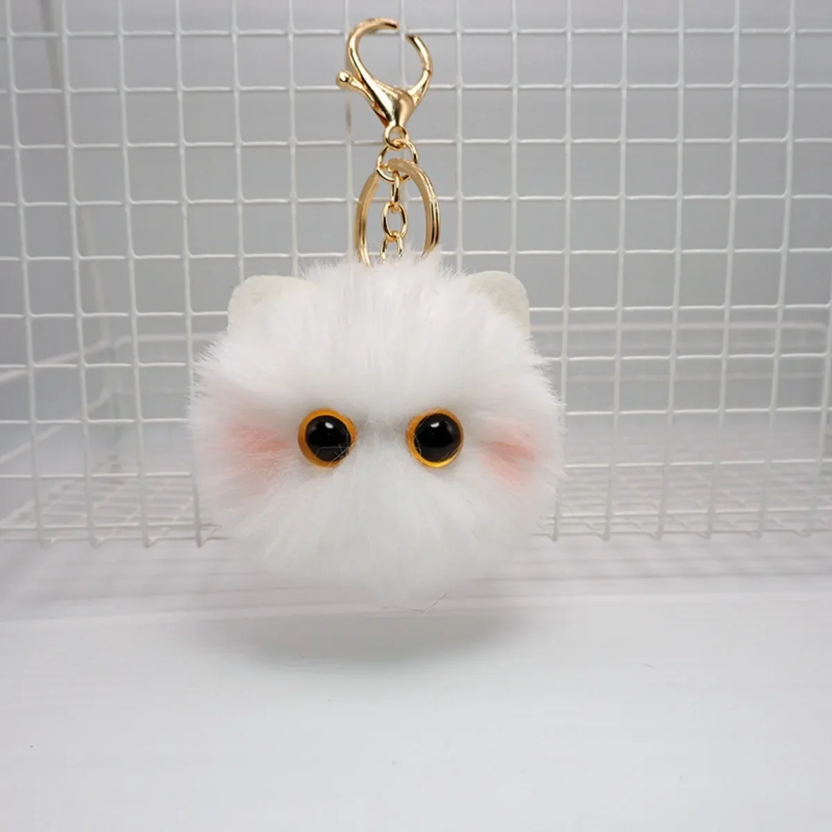 Lindo llavero de gato de peluche muñeca de dibujos animados juguete colgante llavero para mujeres niñas bolso ornamento llavero de coche estilo coreano japonés juvenil