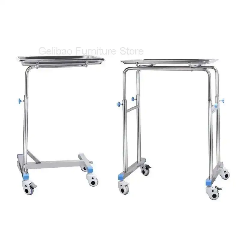 Carro de salón de acero inoxidable grueso, estante médico, barbería, cirugía hospitalaria, salón de belleza, auxiliar profesional