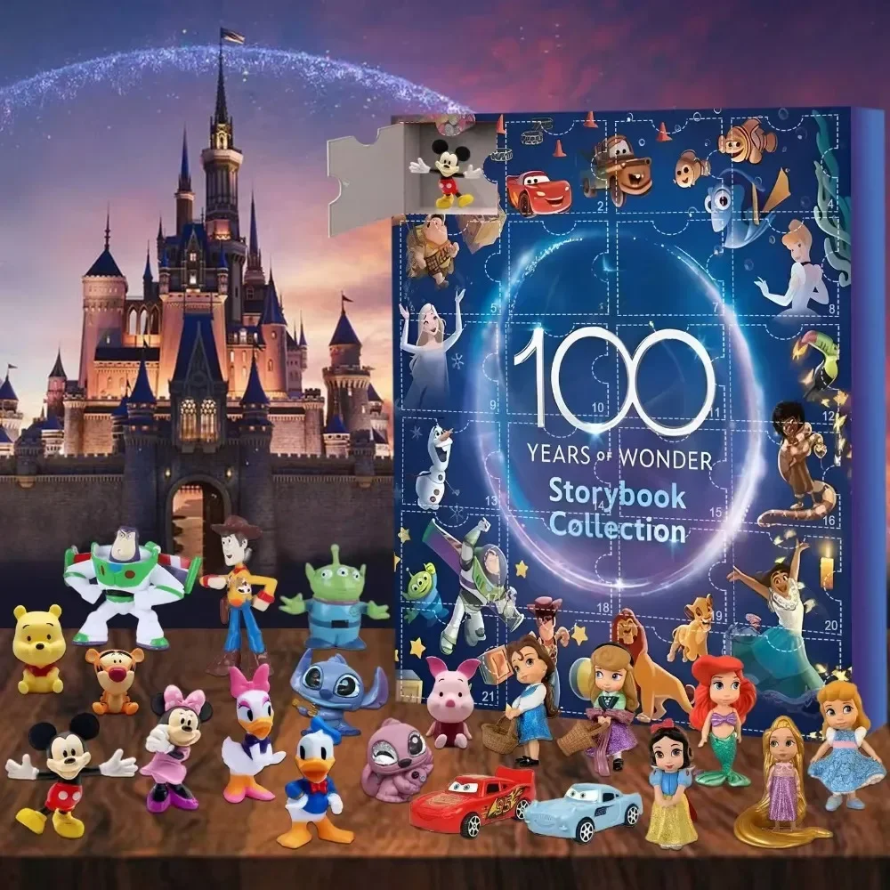 MINISO Advent Calendar Stitch Cartoon Doll Christmas Atmosphere Decorative Gifts New Year 24 Days Countdown Surprise Blind Box