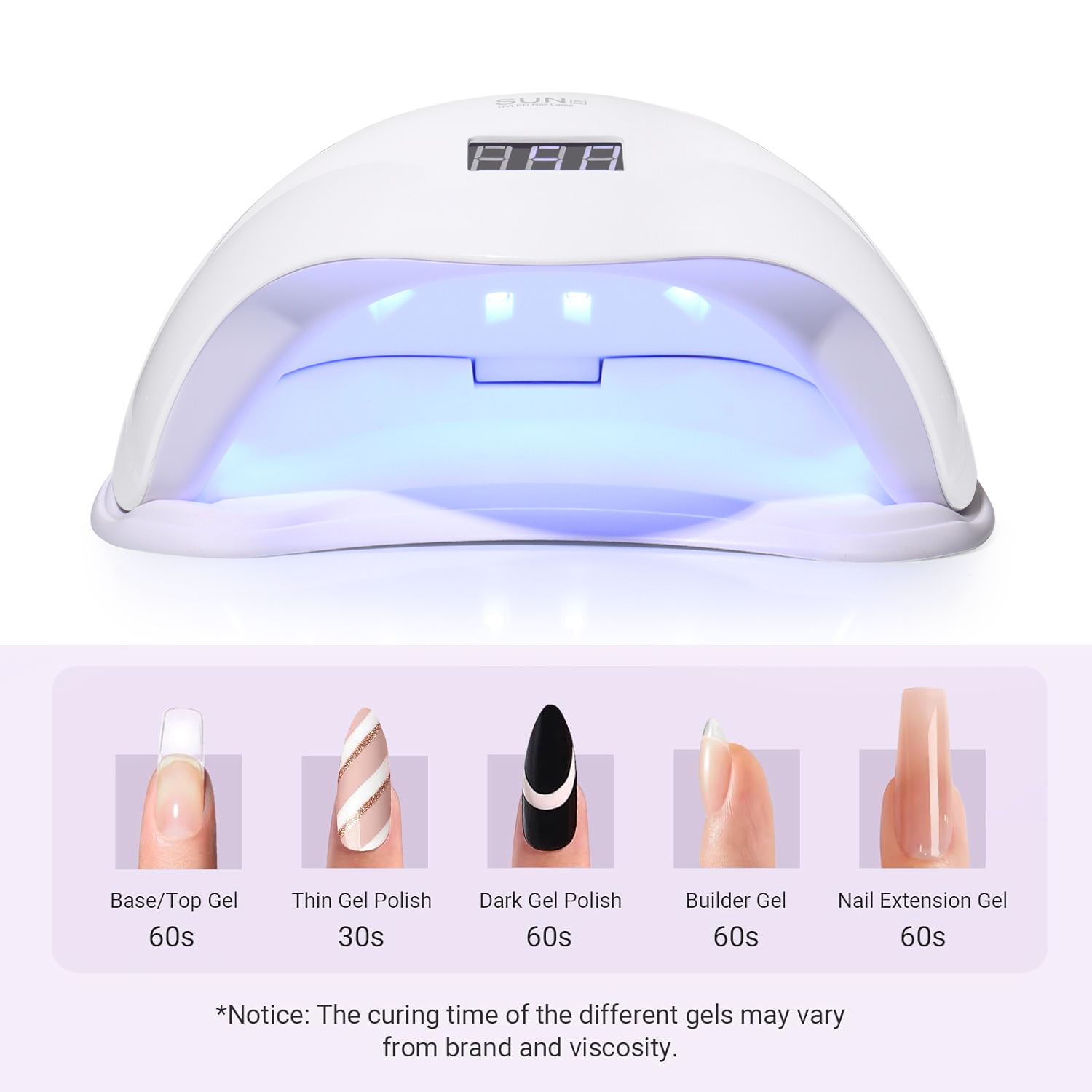 YIKOOLIN UV LED lámpara de uñas 48W para salón profesional secador de Gel de uñas rápido con 4 temporizadores Sensor automático pantalla LCD