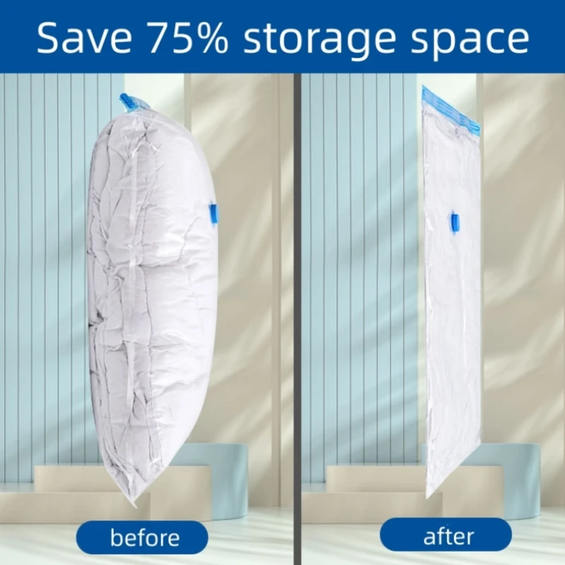 3-5PCS ถุงสูญญากาศและปั๊มสําหรับจัดเก็บเสื้อผ้าขนาดใหญ่การบีบอัดพลาสติก Empty Bag อุปกรณ์เสริมคอนเทนเนอร์