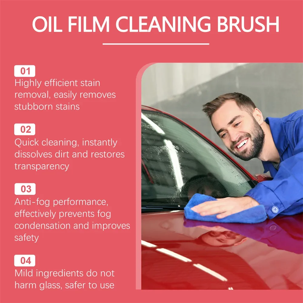 2025 NUOVO kit di rimozione della pellicola dell'olio per vetro per auto e rivestimento idrofobico - Strumento per la pulizia del parabrezza per dettagli automatici per uso domestico