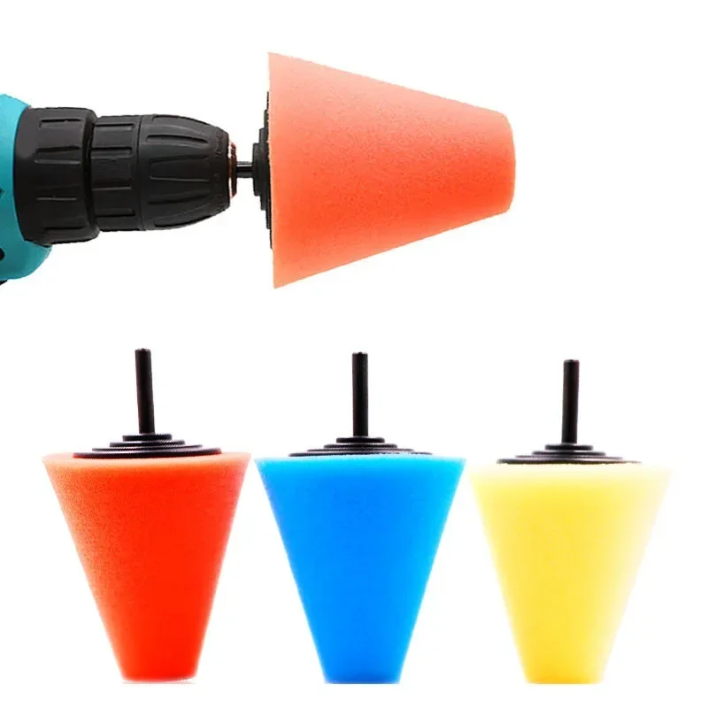 Esponja para pulir ruedas de coche, utilizada para taladro eléctrico, bola de pulido de 3 pulgadas, cono de pulido, almohadilla de esponja para pulir bujes de coche