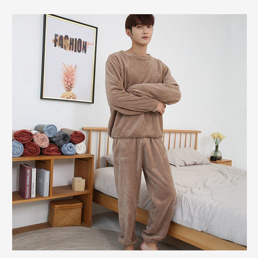 Herbst Winter Paar Korallen Plüsch Set Plüsch Nachtwäsche Verdicktes Fleece und Warme Fleece Hause Kleidung