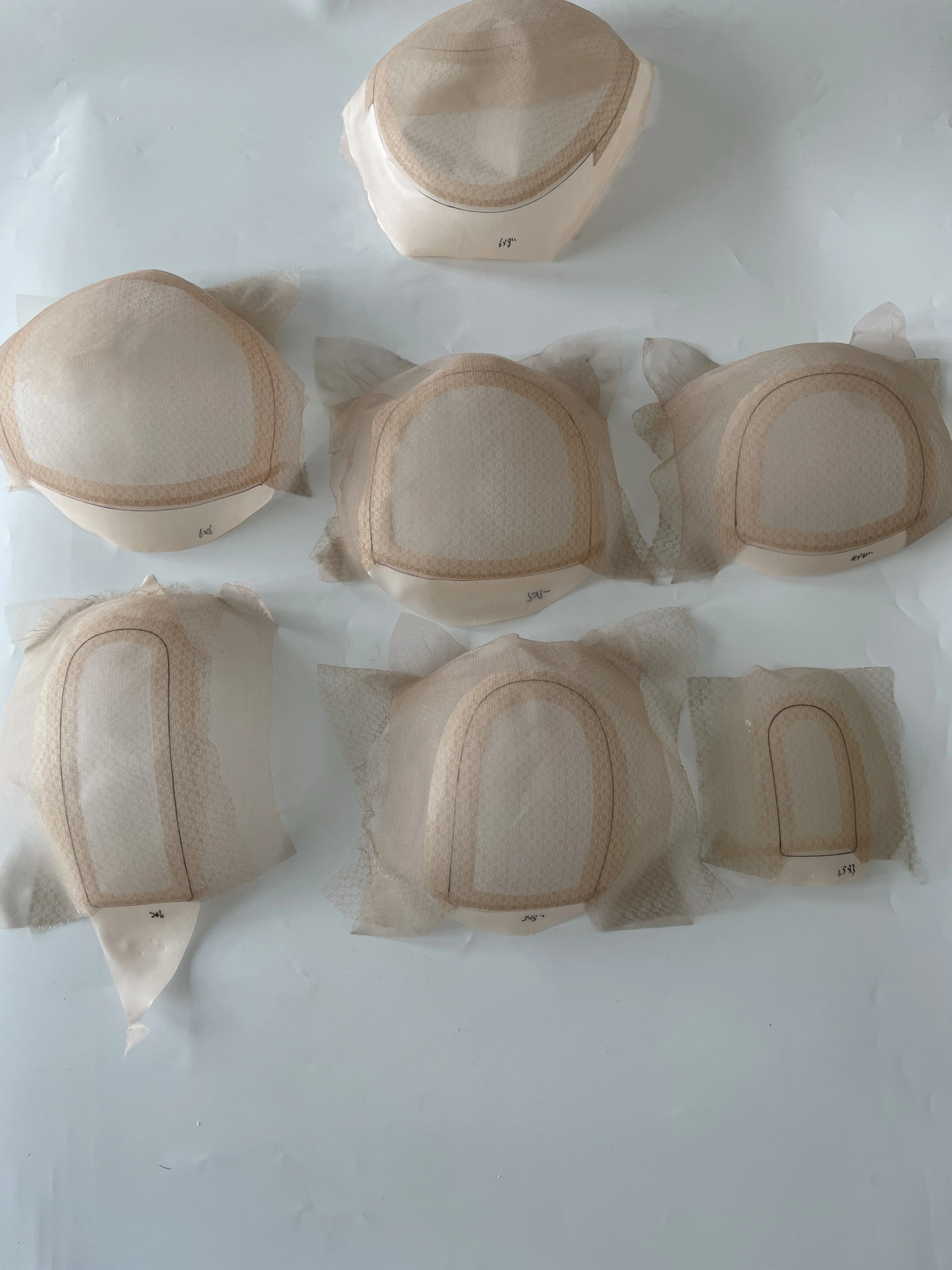 Double Layers Pu Skin Lace Net Base Material for Toupee Topper Wigs Making
