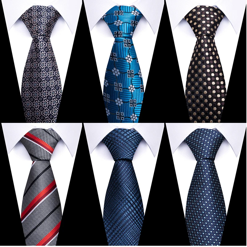 Marque 100% soie cravate Gravatas mode en gros tissé 8 cm soie cravate accessoires de mariage bleu homme point ajustement groupe fête bureau