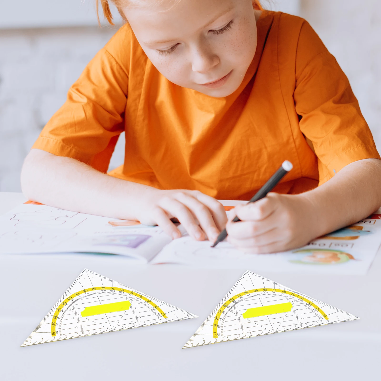 6 Pcs Triangular Ruler Set Geometric Measurement Triangle Rules for Drawing Clear Scale & Precise Sizing Stationery Students