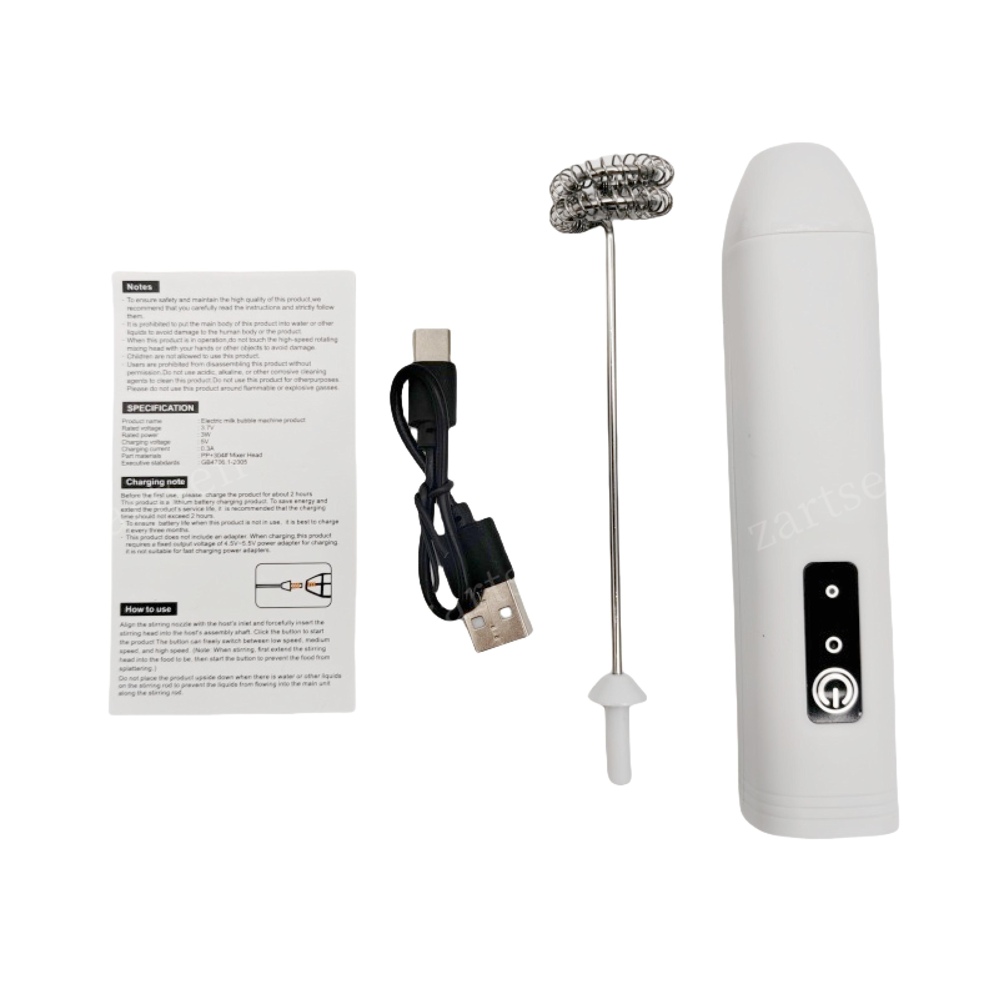 MINI Milk Frother USB Rechargeable 3 Speeds Foam Maker Coffee Whisk Mixer Electric Handle Blender Egg Beater Hot Cooking Tools