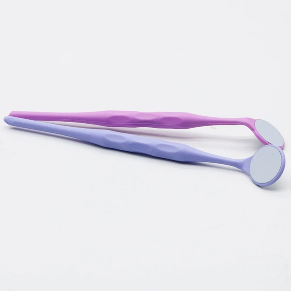 Ag 10 pçs/caixa clareamento dental dental dupla face boca espelhos refletores de exame de superfície com alça