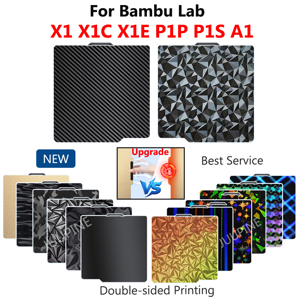 Bambu P1s แผ่นพิมพ์ 3d ชิ้นส่วนเครื่องพิมพ์ 257x257 มม.สร้างแผ่น Pei Peo สัตว์เลี้ยงสําหรับ Bambu Lab X1 Carbone Bambu Lab P1p อุปกรณ์เสริม