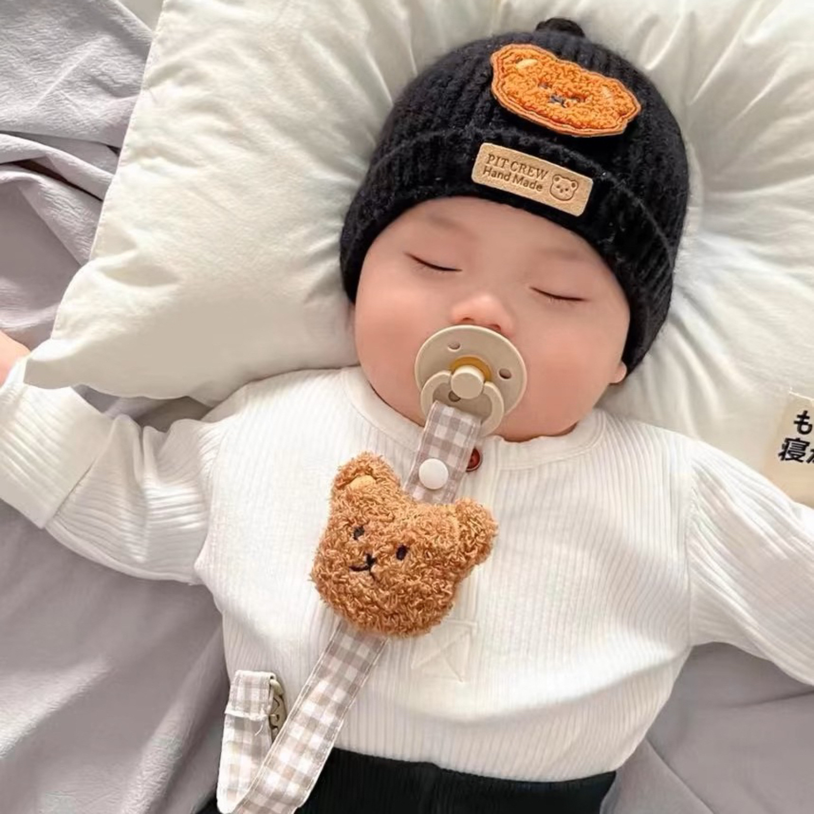 1PCS Schattige Beer Fopspeen Clip Keten Dummy Houder Fopspeen Fopspeen Clips Riem Tepel Houder Zuigelingenvoeding Baby Accessorie