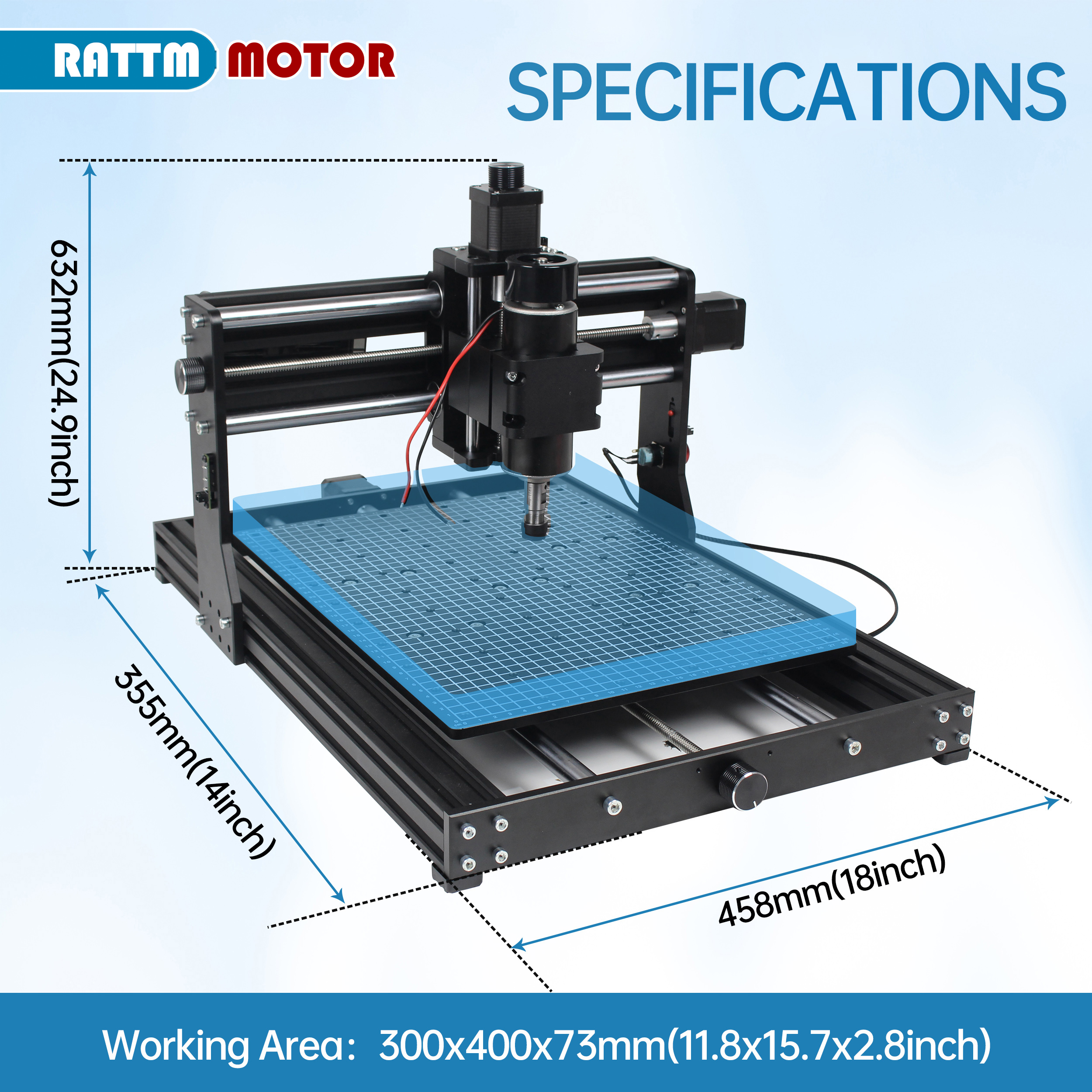 Aktualisierte 500 W CNC 4030 Pro 2-in-1 3-Achsen-GRBL-Lasergravurmaschine für Holz und Metall, 10 W, 20 W, 40 W Lasermodul, E-Stopp, begrenzter Schalter
