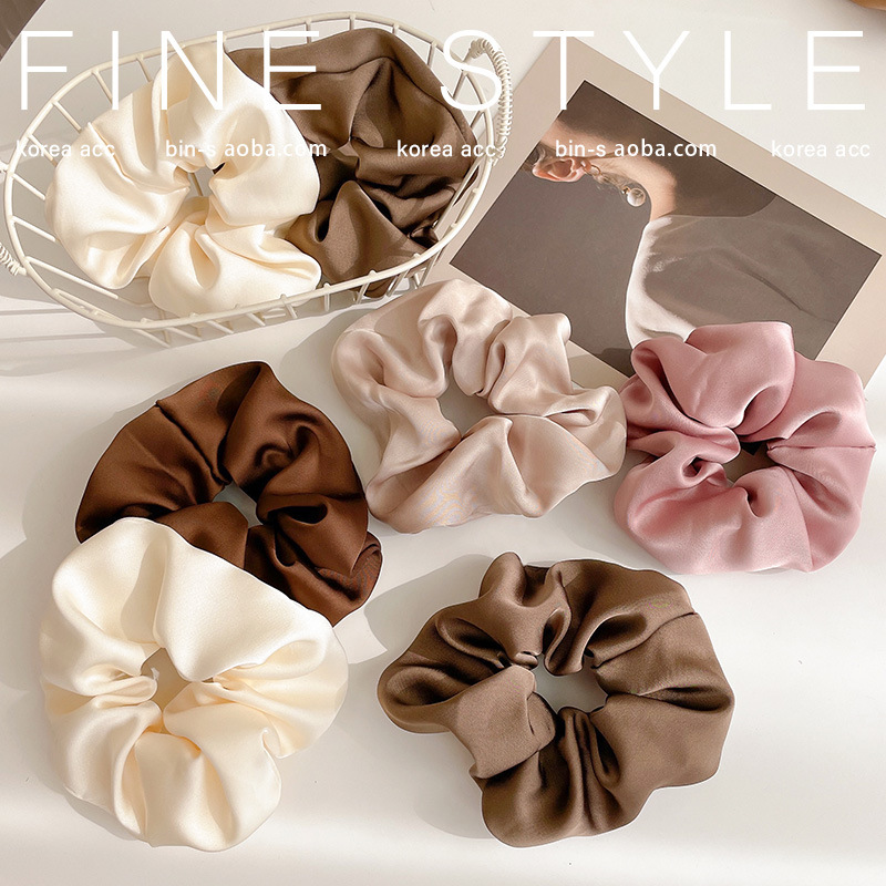 Coletero de seda de estilo francés para mujer, bandas para el cabello de Color sólido de alto sentido, coleteros deportivos para baile, accesorios para el cabello, corbatas
