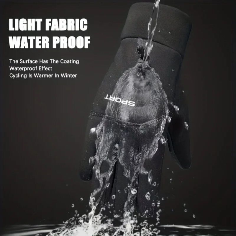 ผู้ชายฤดูหนาวถุงมือขี่จักรยานกันน้ํากีฬากลางแจ้งสกีวิ่งรถจักรยานยนต์หน้าจอสัมผัสถุงมือขนแกะ Non-SLIP WARM Full Finger