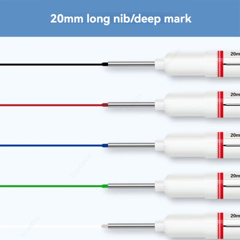 8 Stuks Perforeren 20 Mm Diep Gat Lange Hoofd Penpunt Markers Voor Metalen Pen Waterdichte Badkamer Houtbewerking Decoratie Multifunctioneel