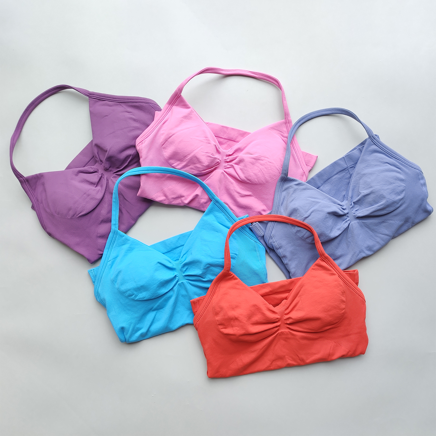 Impact Longline Strappy Gym Top Backless Gym Clothes Women Scrunch Built-in Bra With Removable Cups Yoga Tank Tops