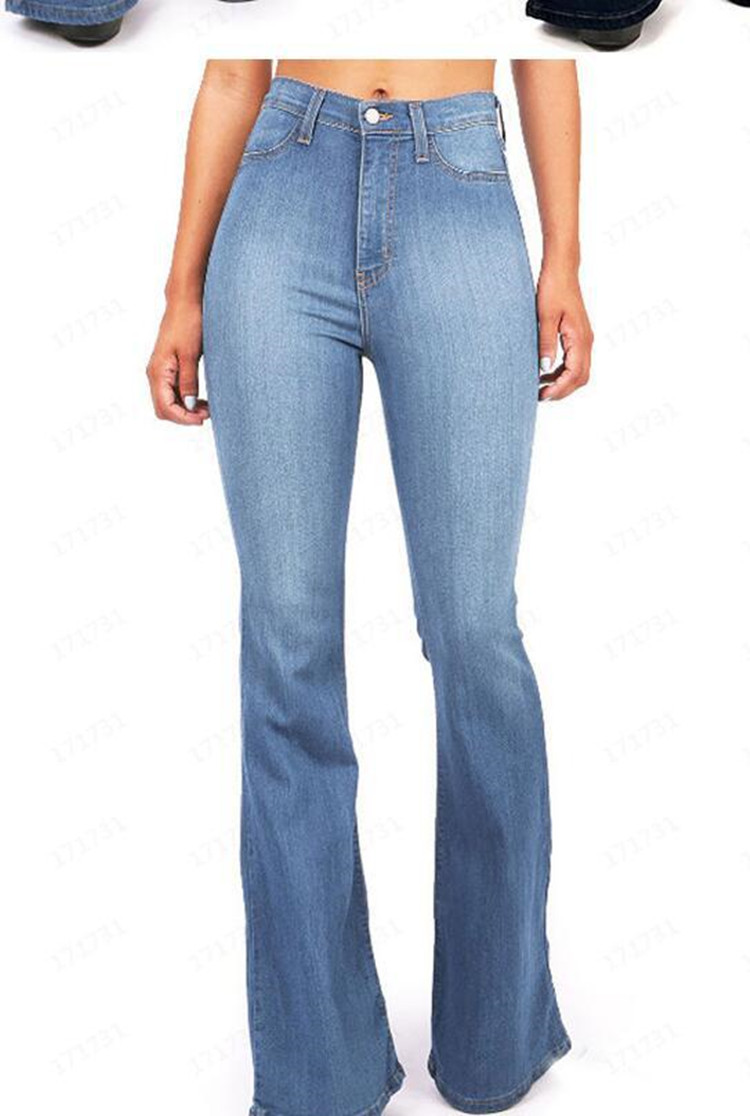 2022 frühjahr/Sommer Neue Hosen Hohe Taille Boot Cut Jeans Für Frauen Mode Beiläufige Dünne Denim Ausgestelltes Hosen Plus größe S-4XL